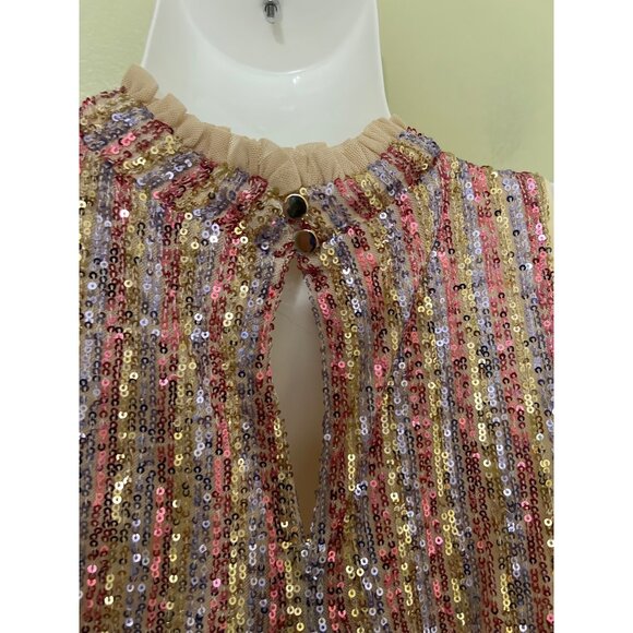 Julia Jordan Multicolor Sequin Shift Dress Sz 8 Event Paty NYE Coquette - Picture 11 of 13